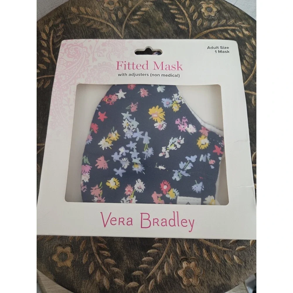 Vera Bradley Blue Floral Facial Fitted‎ Adult Mask NIB Cotton